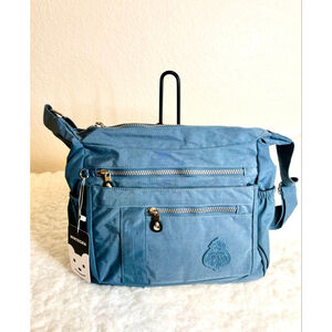 NWT Mintegra women's nylon waterproof crossbody bag in blue